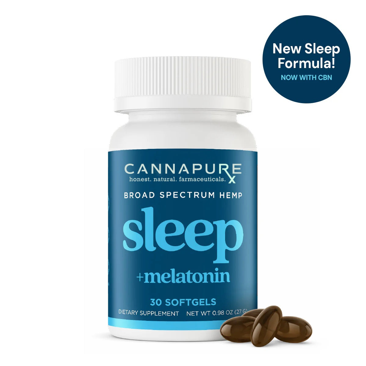 CannaPure 'sleep' Broad Spectrum CBD PM Softgels
